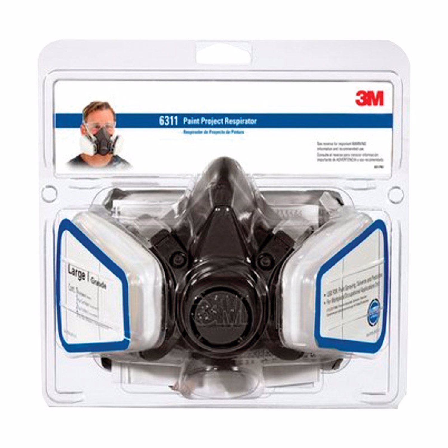 3M P95 Paint Project Half Face Respirator 6000-Series Valved Black L 1 pk