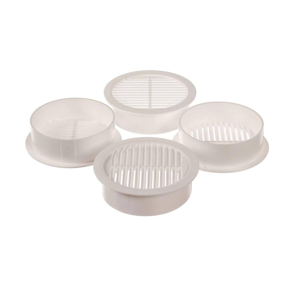 Master Flow 4 in. Resin Circular Mini Wall Louver Soffit Vent in White (4-Pack) RLSC4