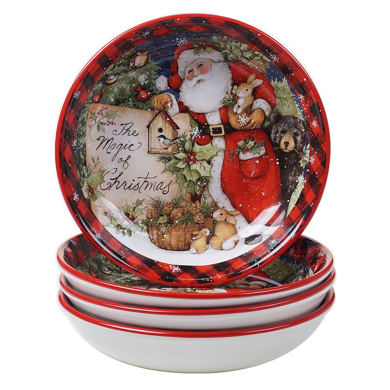 Certified International Magic of Christmas Santa 4-pc. Soup Bowl Set