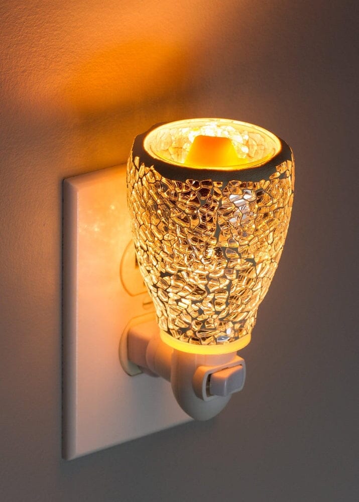 Mosaic Glass Plug-In Fragrance Wax Melt Warmer (Crackled Mirror)