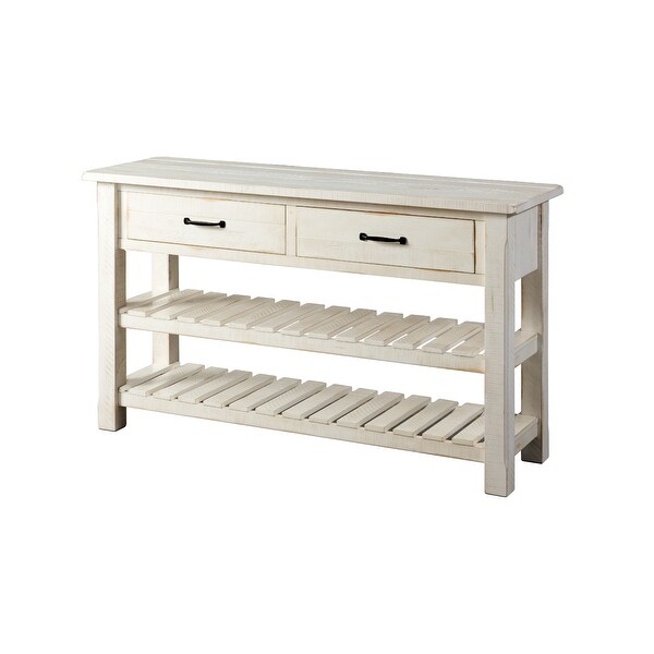 Barn Door Collection Sofa Table， Antique White