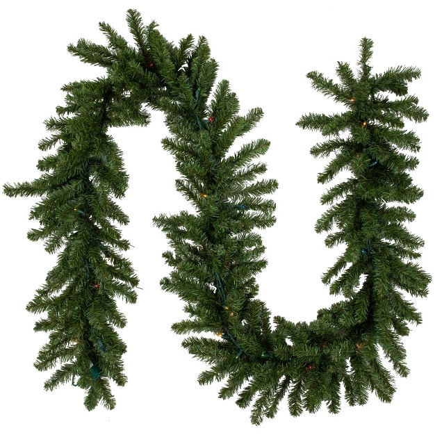 Prelit Canadian Green Pine Artificial Christmas Garland Multi Lights