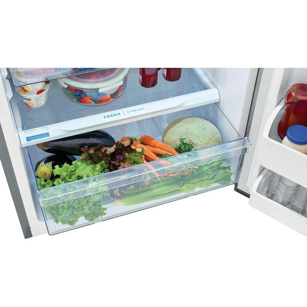 Frigidaire 139 cu ft Top Freezer Refrigerator brushed steel