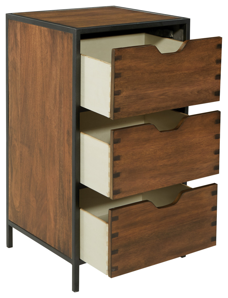 Clermont Walnut Storage Cabinet   Industrial   Console Tables   by Office Star Products  Houzz