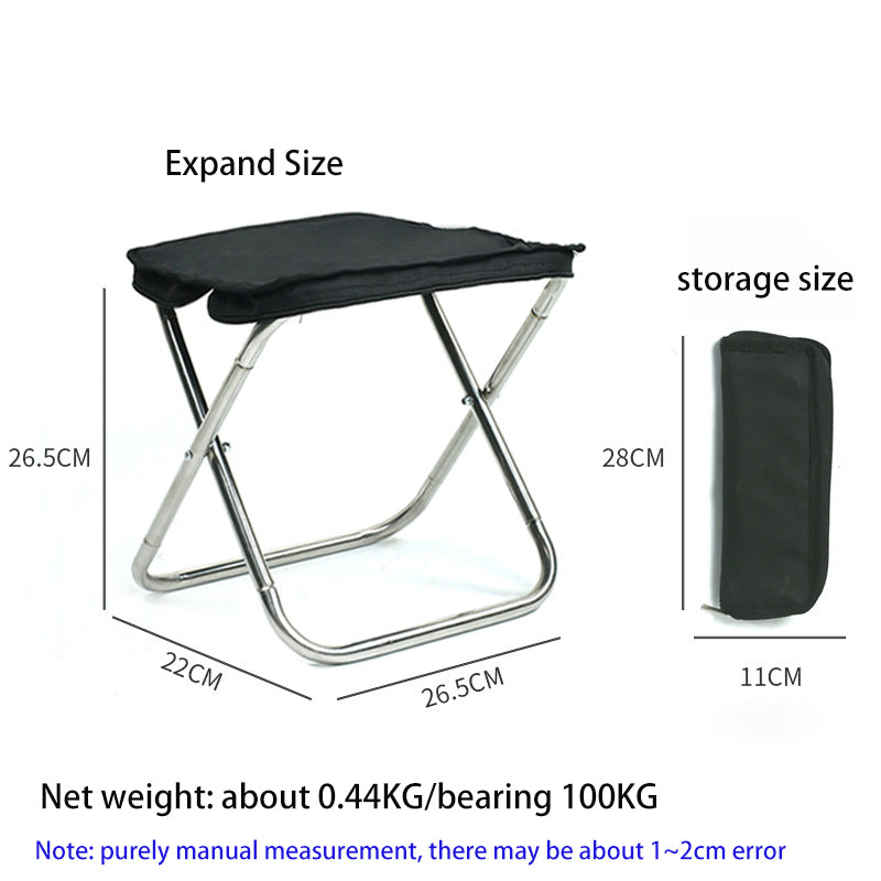 20kit💥Factory Clearance Sale, Return Funds💥 Outdoor Handbag Folding Stool Portable Stainless Steel Camping Fishing Chair