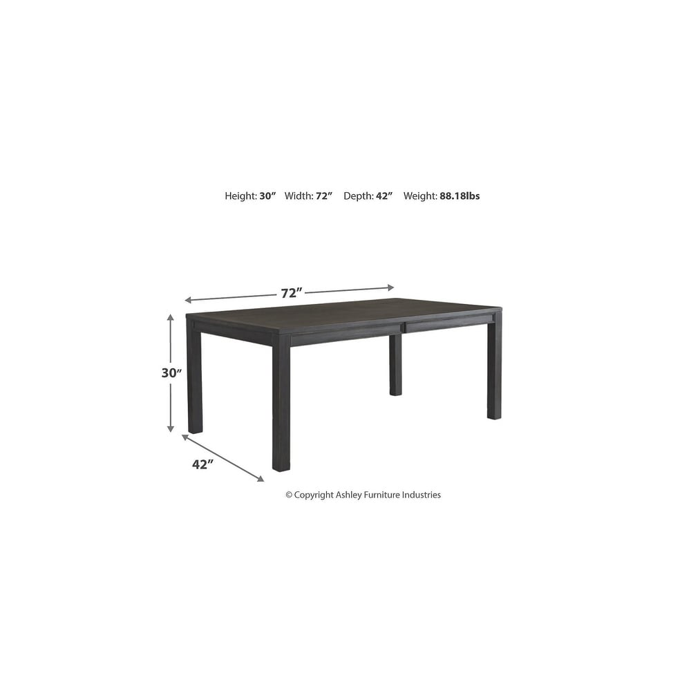 Jeanette Casual Rectangular Dining Room Table  Black   Standard