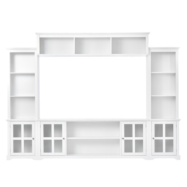 Minimalist Entertainment Wall Unit with Bridge for TV Up to 65 Inches