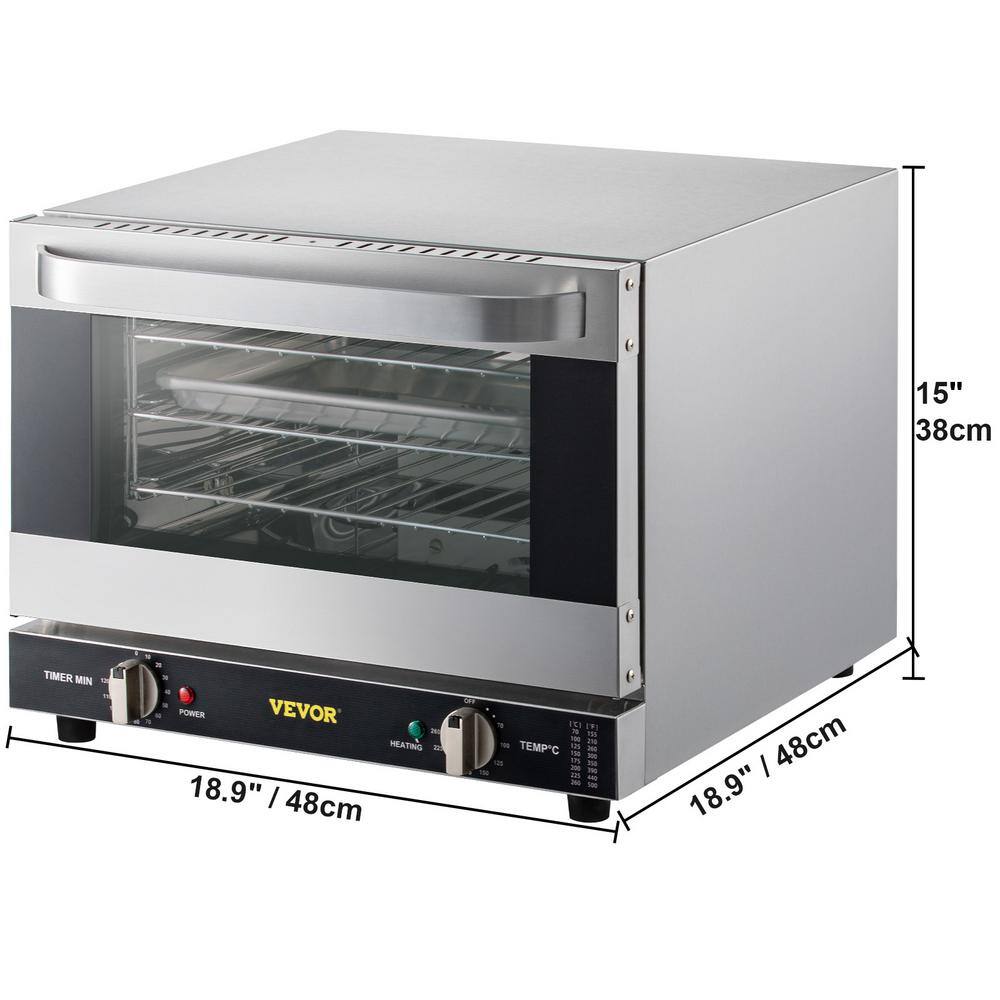 VEVOR 1440-Watt Commercial Convection Oven 19 qt. Quarter-Size Conventional Oven 3-Tier Toaster Electric Baking Oven 120-Volt RFXHLM20L110VGKHUV1