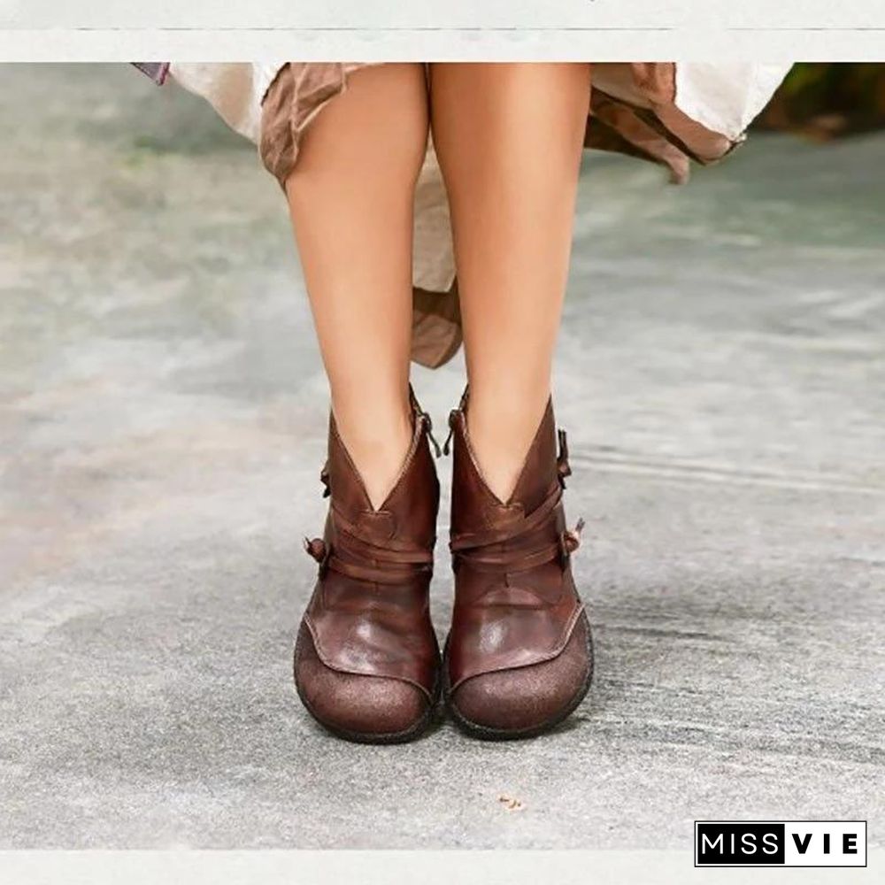 Flat Heel Casual Women Boots