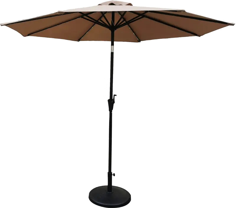 Taupe Solar LED Lined 9ft Patio Umbrella