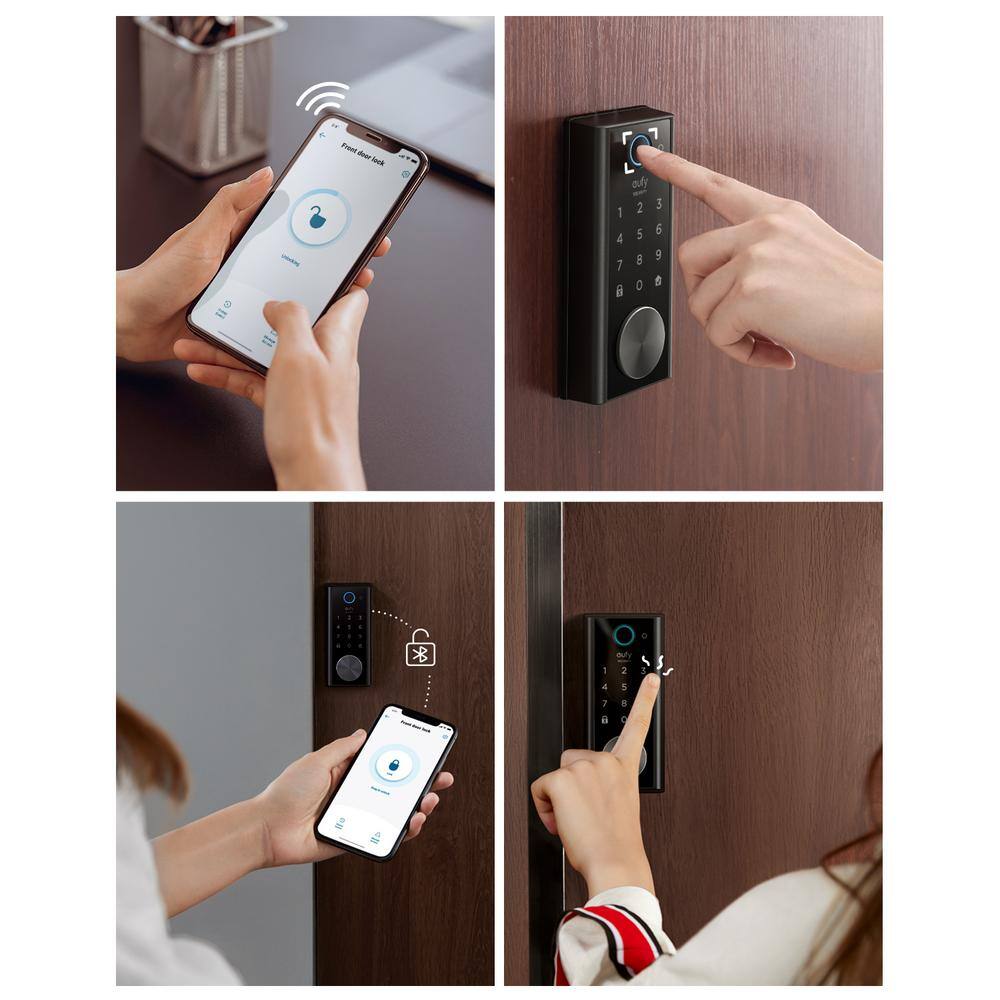 eufy Security Smart Lock Touch and WiFi Deadbolt Replacement Door Lock with Fingerprint Scanner - Black T8520J11