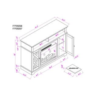 FESTIVO 48 in. White TV Stand for TVs up to 55 in. with Electric Fireplace FFP20256