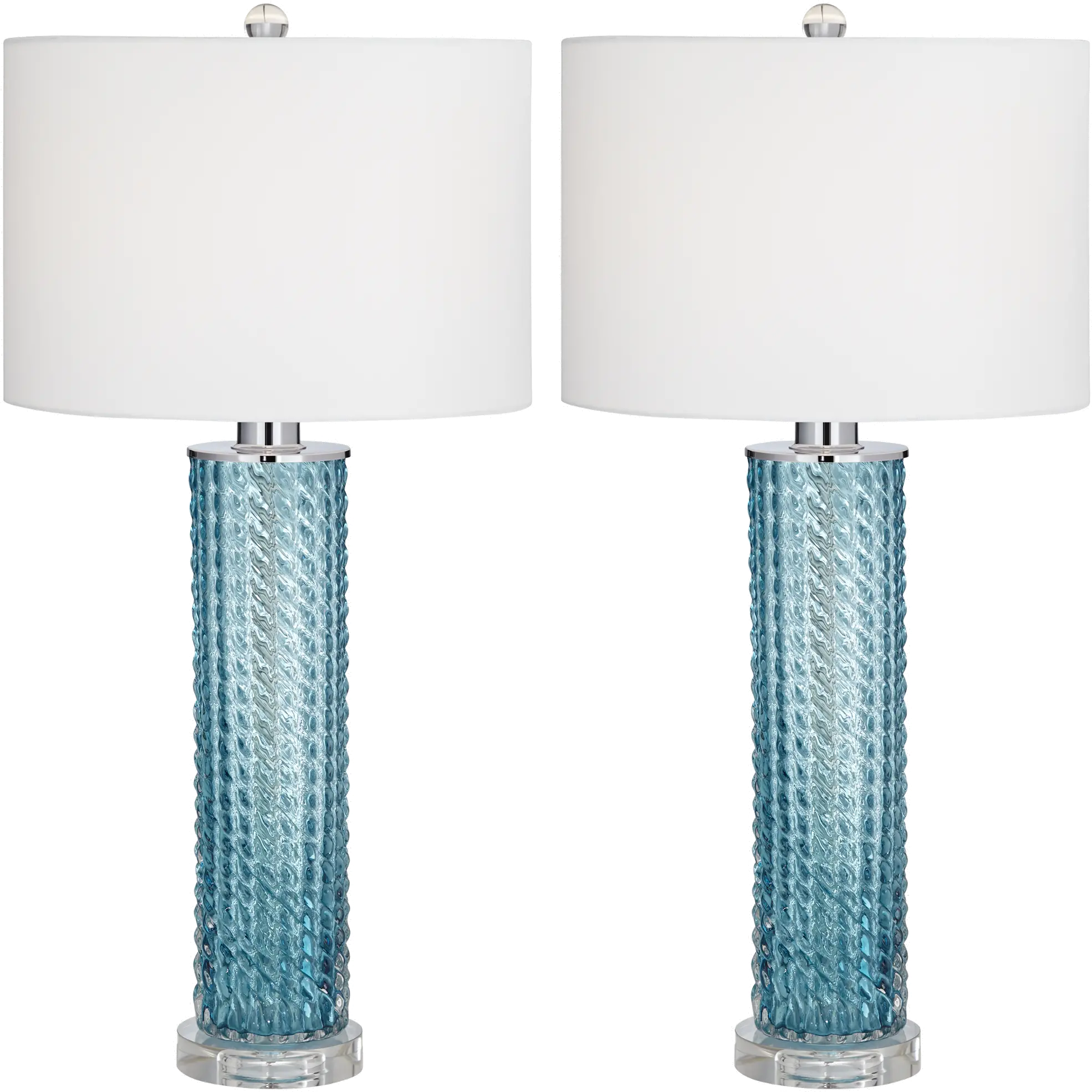 Renzo Sea Blue Table Lamps， Set of 2