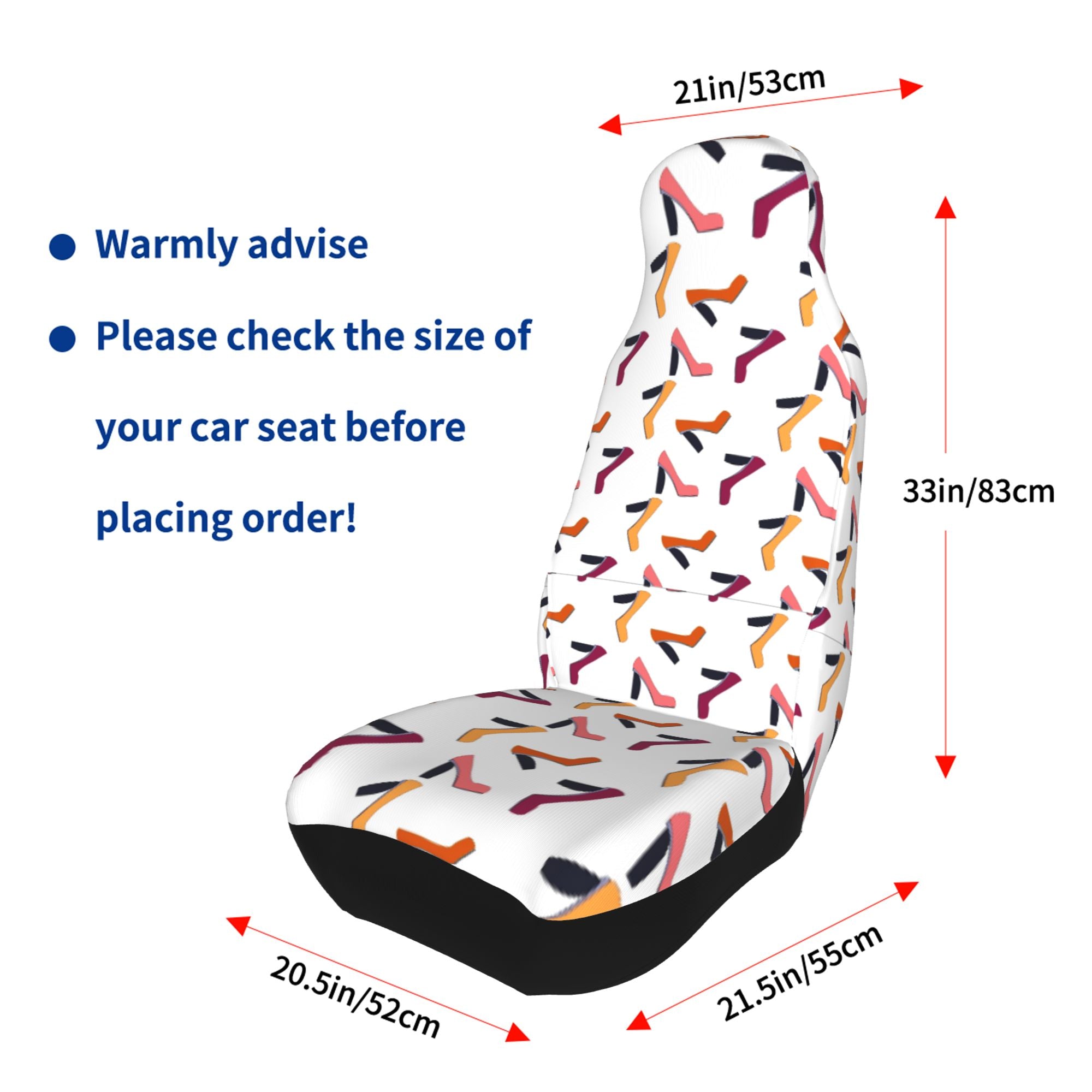 ZICANCN Car Seat Cover Hipster Heels Print Car Front Seat Covers Protectors ， Automotive Seat Covers for Cars Trucks Suv