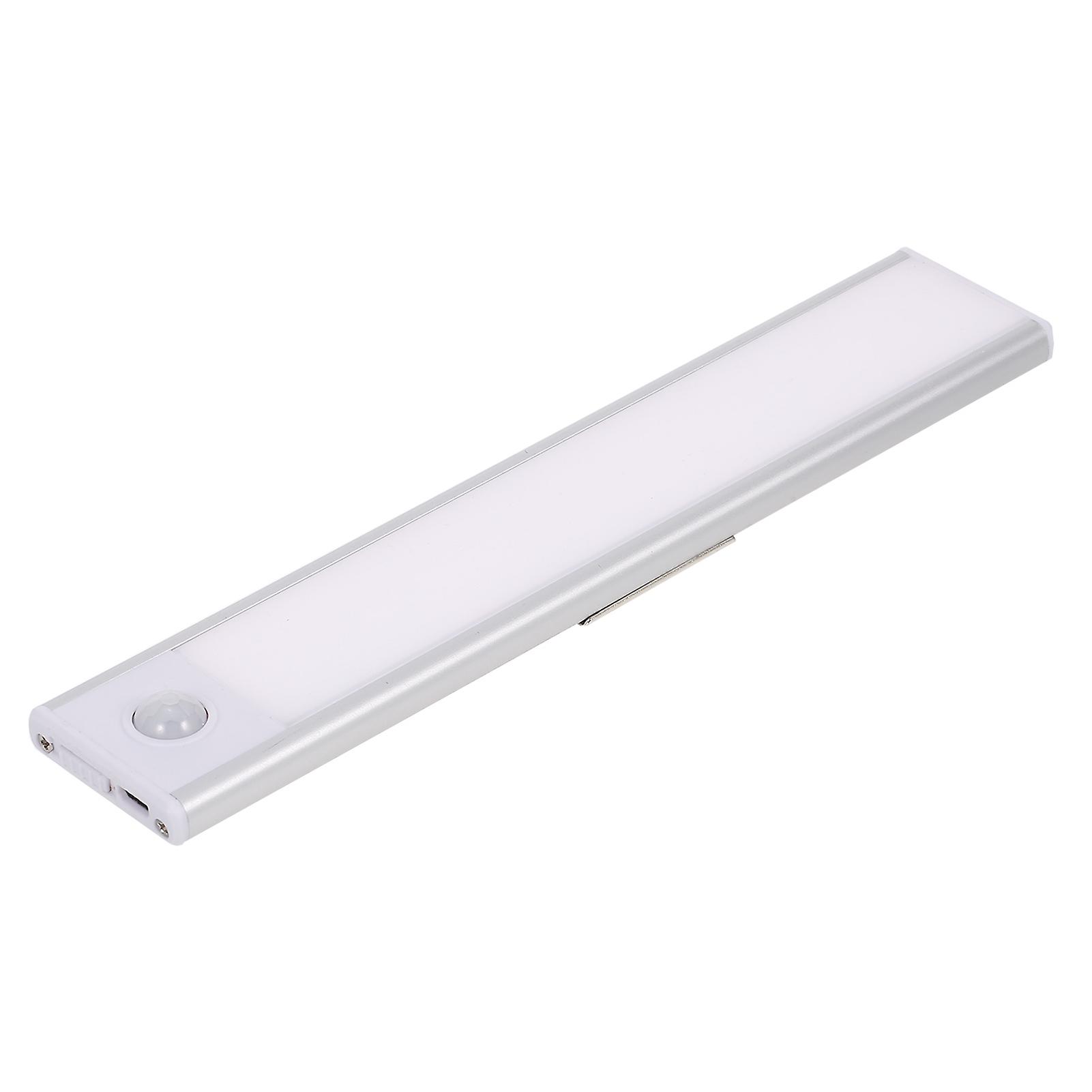 Silver 20cm Sensing Led Closet Light Rechargeable Sensor Light For Cabinet Wireless Wardrobe Light For Closet Kitchen 4000k Usb Charging Closet Light