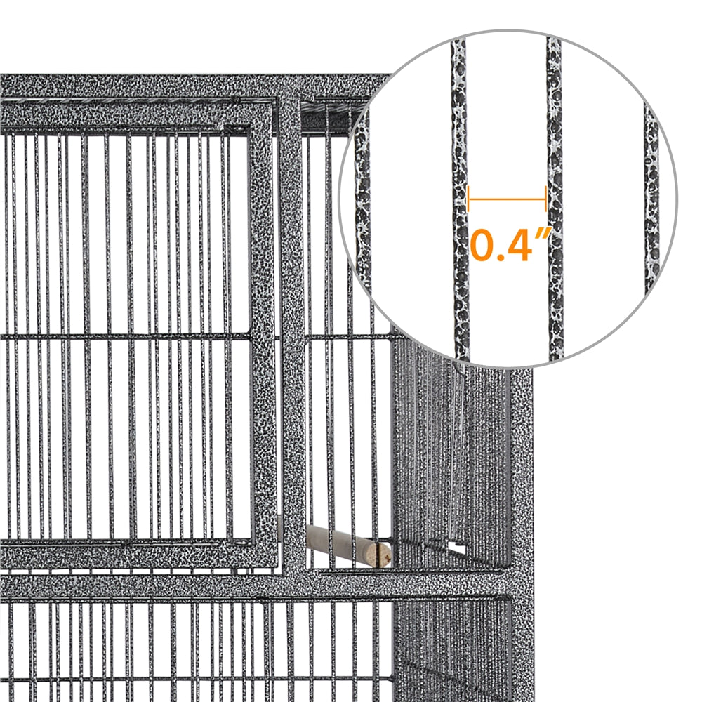 Topeakmart 21''H Stackable Divided Breeder Cage Wide Birdcage， Black