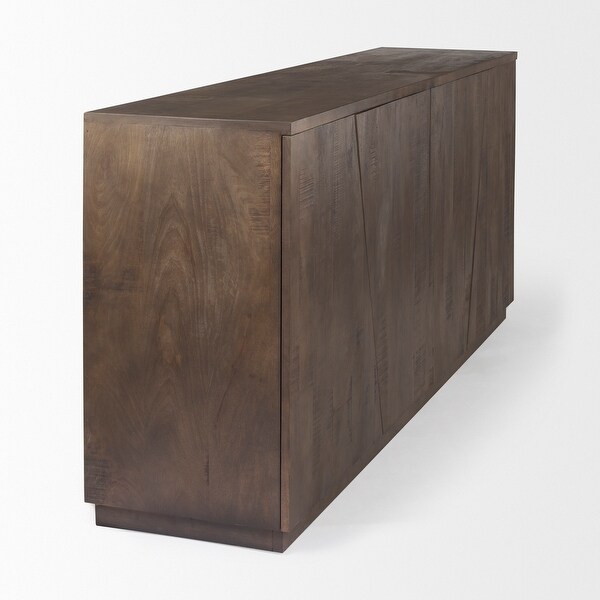 West Dark Brown Solid Wood w/ Angular Doors Sideboard - 82