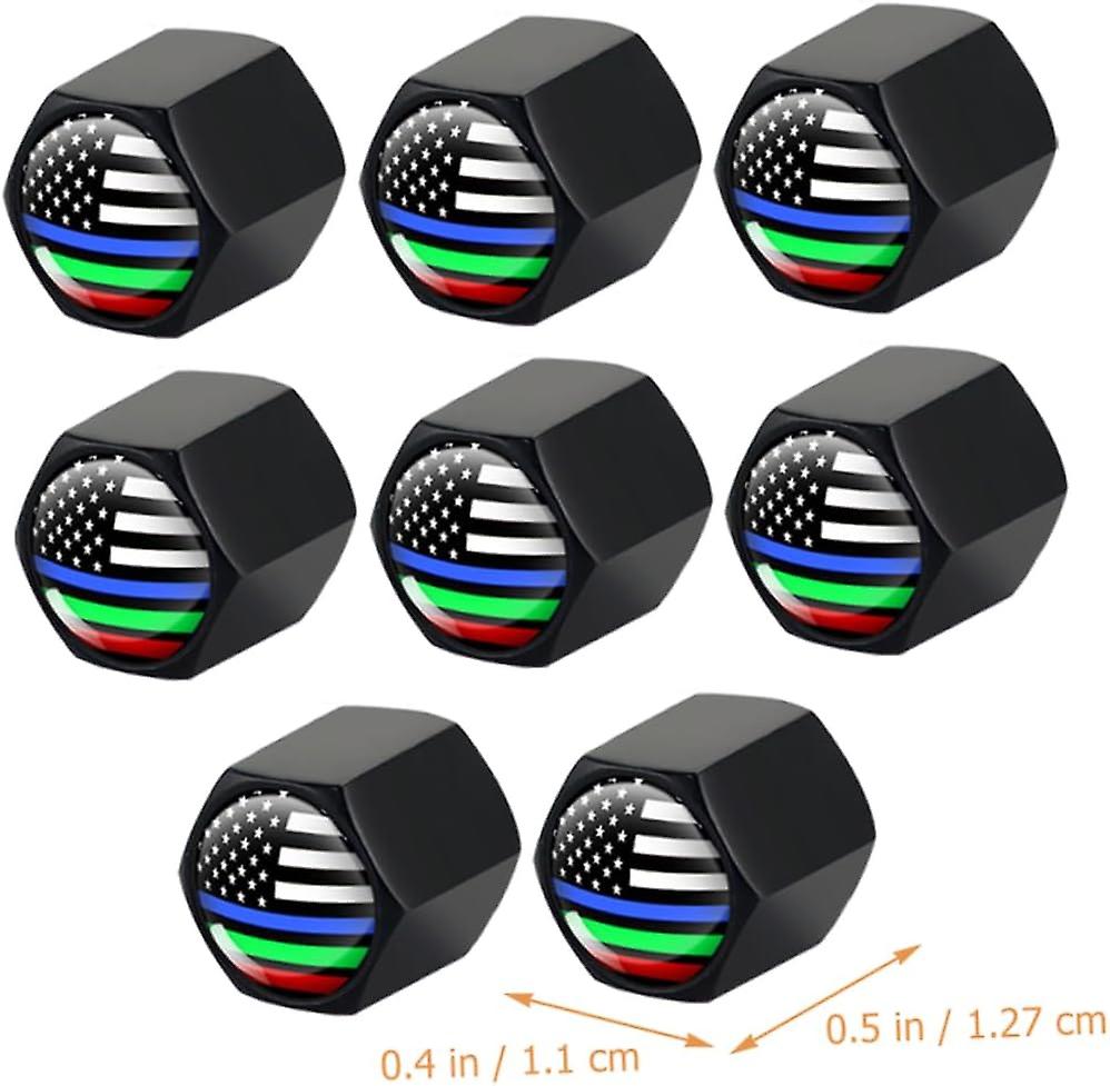 8pcs Tire Valve US Flag Truck Accessories Truck Wheels Tire Caps Truck Tyre Caps Metal Tire Stem Cap