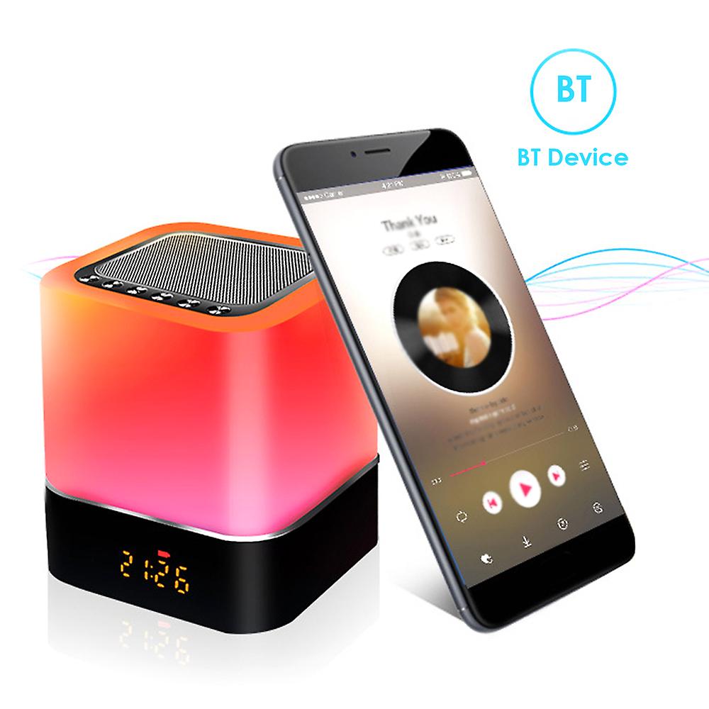 Led Bt Speaker Multifunctional Touching Night Light Intelligent Desk Lamp Alarm Clock Music Player No.280810