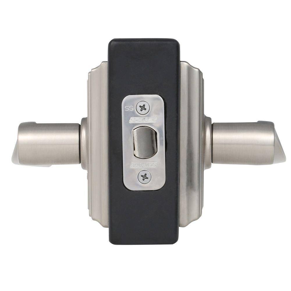 Schlage Accent Satin Nickel Passage HallCloset Door Handle with Addison Trim F10 ACC 619 ADD