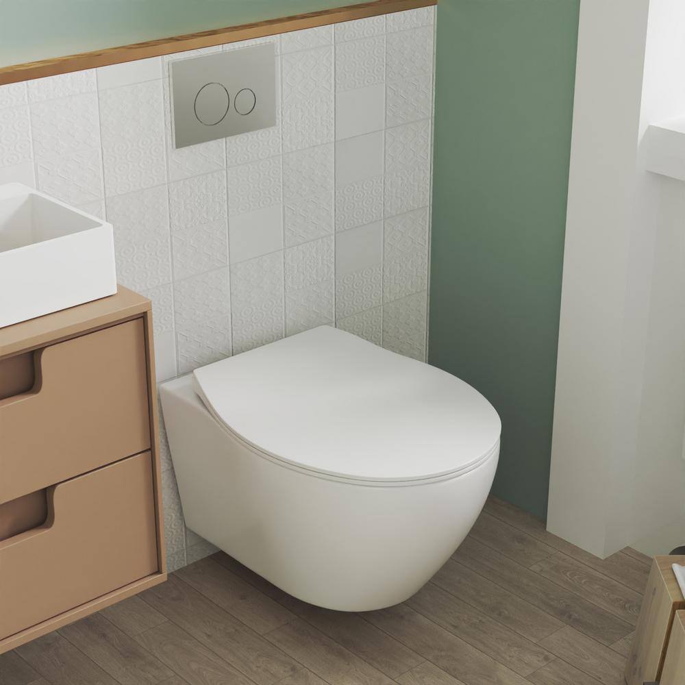 DEERVALLEY 2-Piece 0.81.6 GPF Elongated Toilet Wall Mounted Wall Hung Toilet With Concealed In-Wall Toilet Tank (Seat Included) DV-1F0069-CF