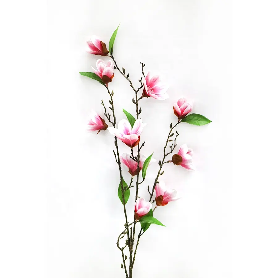 Supplies 90cm long pink color artificial magnolia spray