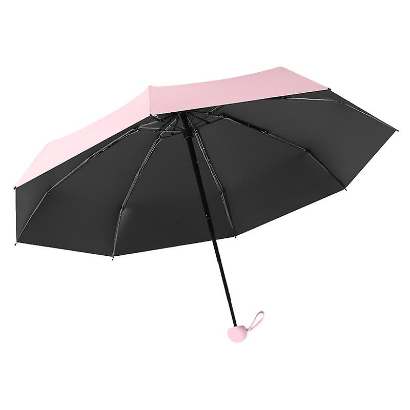 Mini Folding Compact Umbrella With Case， 8 Ribs Lightweight Portable Umbrella， Small Sun and Rain Pocket Umbrella For Girls And Women，uv Protection