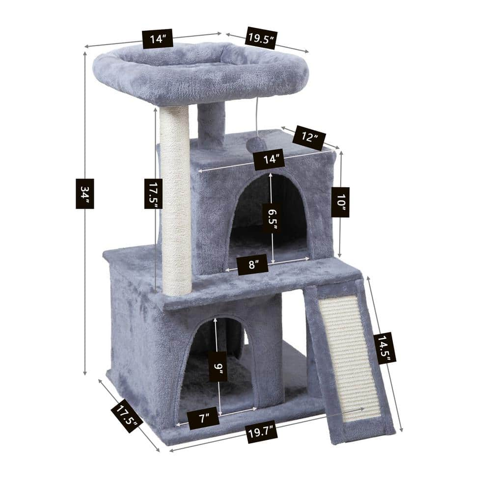 COZIWOW 34 in. Cat Tree Activity Center CW12B0325