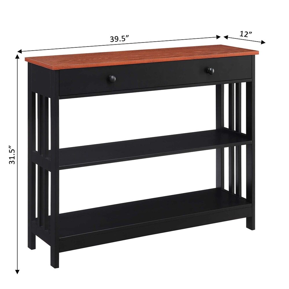 Convenience Concepts Mission 1 Drawer Console Table with Shelves