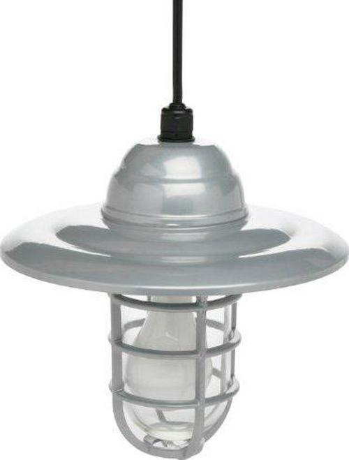 Designers Edge L1704 Gray 6and#8242; Hanging Farm Light with 10-Inch Metal Reflector， Bulb Not Included