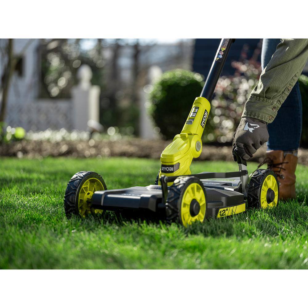 RYOBI ONE+ 18V 12 in. Cordless Battery 3-in-1 Mower String Trimmer and Edger (Tool Only) P20016BTL