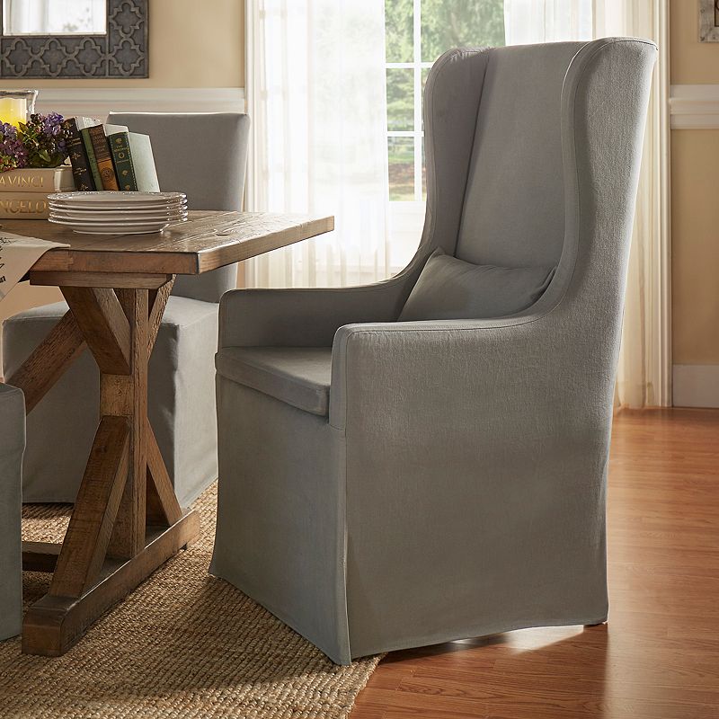 HomeVance Grace Hill Wingback Slip Covered Hostess Chair