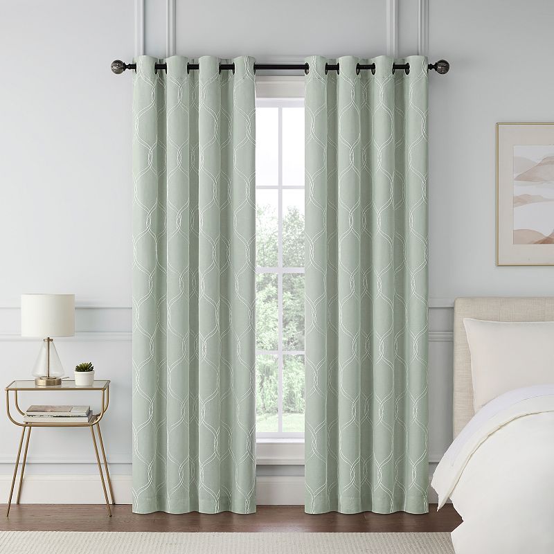 eclipse Magnitech Cambridge 100% Blackout 2-Window Curtain Panels