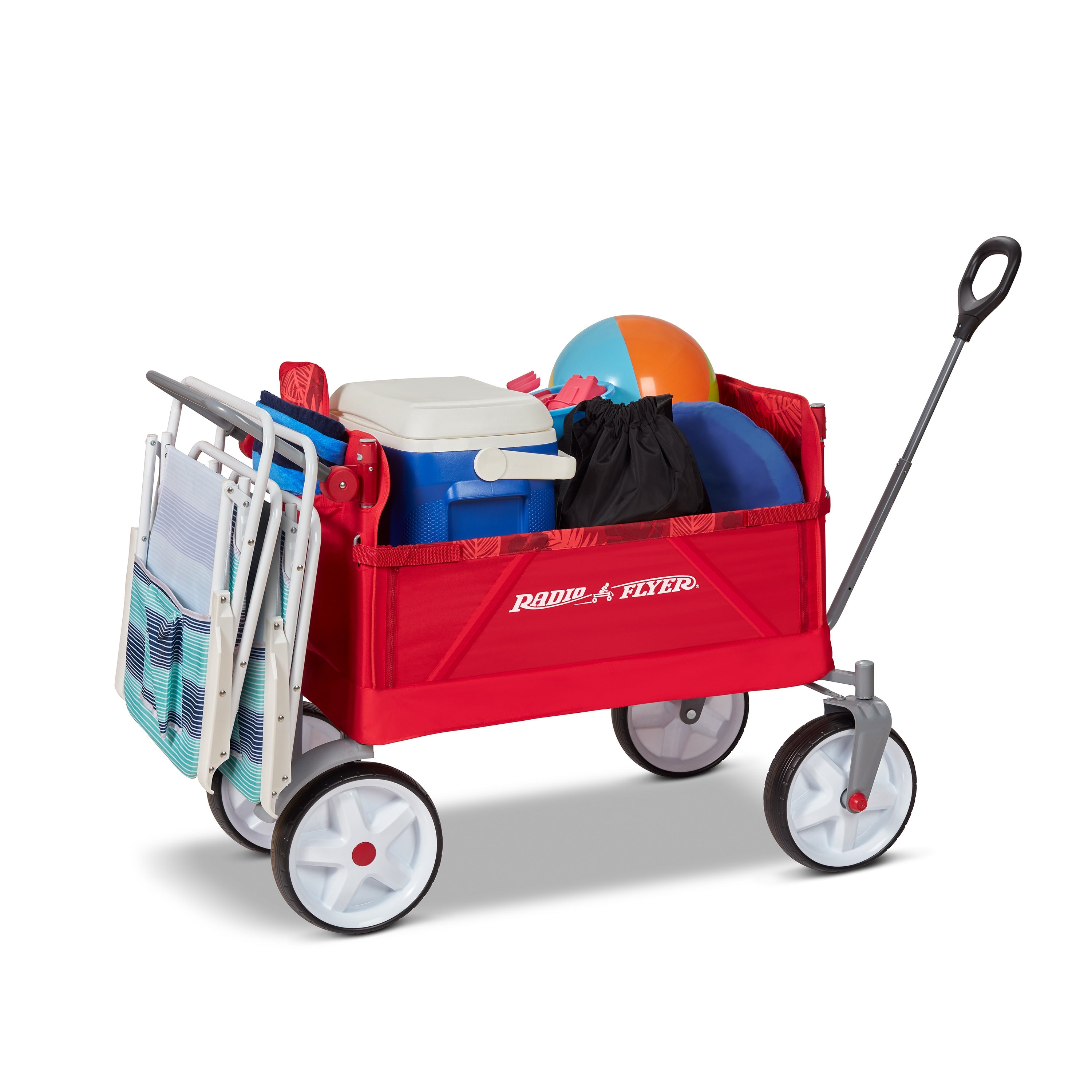 Radio Flyer, Beach & Boardwalk EZ Fold Wagon, Recycled Fabric, Red