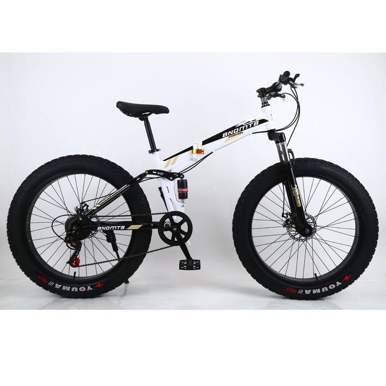 2023 factory supply 26 inch 21 speed double disc brake high carbon steel frame  folding mountain bike spoke rim fat tire bicycle