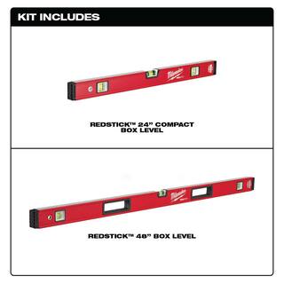 MW 24 in.48 in. REDSTICK Compact Box Level Set MLCMS48