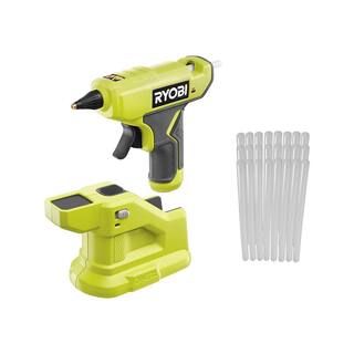 RYOBI ONE+ 18V Cordless Compact Glue Gun (Tool Only) with 24-Pack 516 in. x 6 in. Mini Glue Sticks P306-A1932401