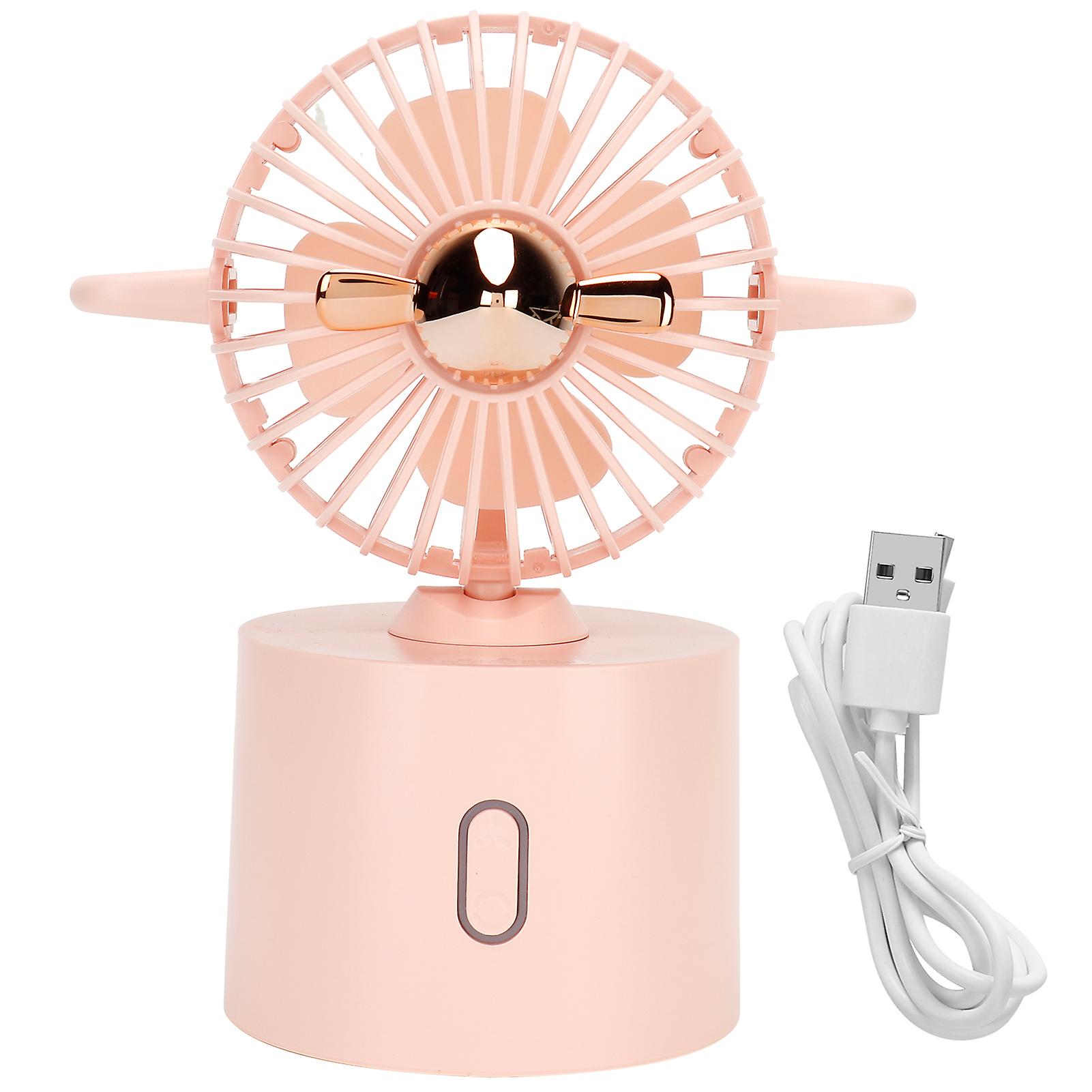 Airplane Oscillating Mini Fan Usb Charging Portable Handheld Fan For Summer Home Officepink