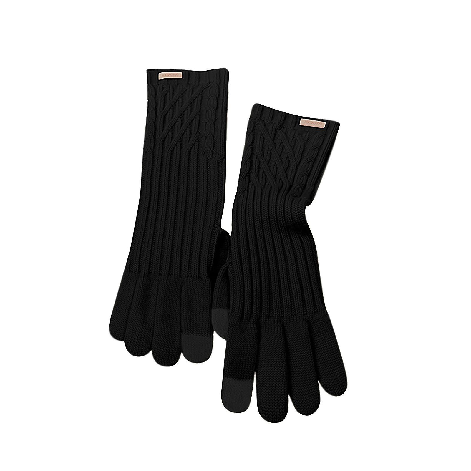 Winter Women Thickened Cold-proof Wrist Lengthened Windproof Warm Knitted Gloves