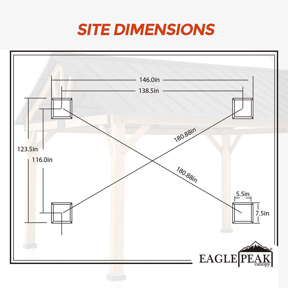 Yoleny 13'x 11' Solid Wood Patio Gazebo, Cedar Framed Outdoor Pavilion Cabana with Black Steel Gable Hardtop Roof, 12'x 10' Frame, Black