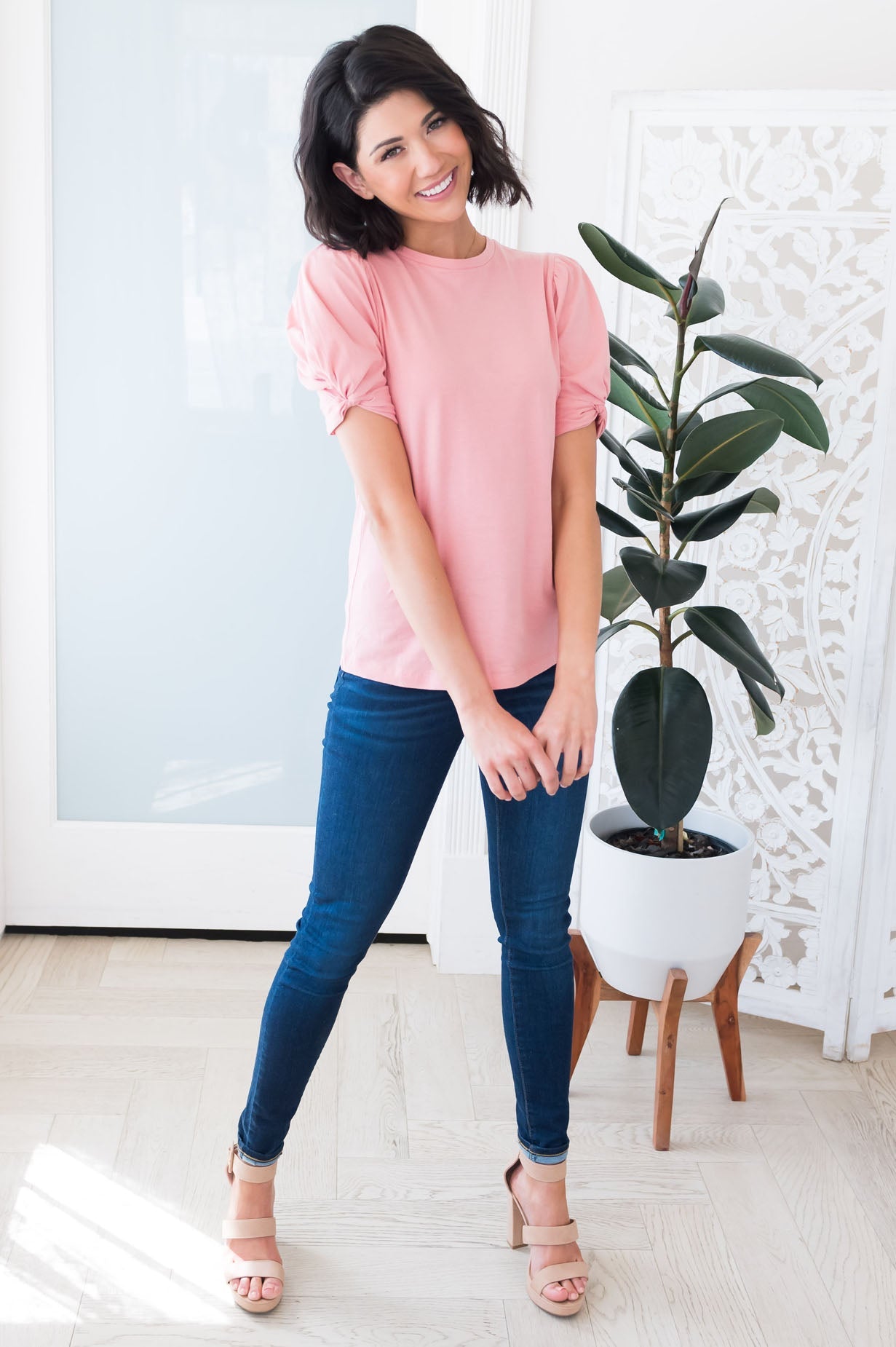 Lovely Skies Modest Puff Sleeve Top