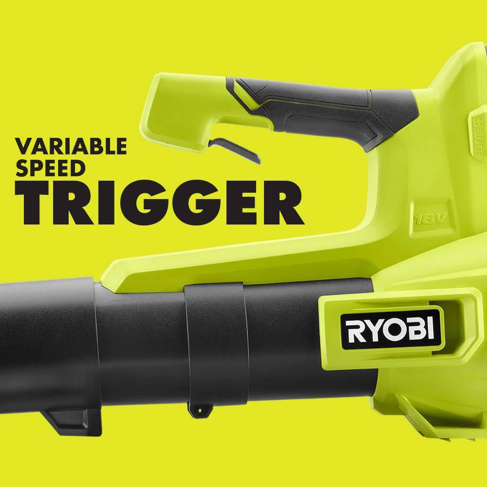 RYOBI ONE+ 18V 13 in. Cordless Battery String TrimmerEdger and 100 MPH 325 CFM Variable Speed Jet Fan Leaf Blower (Tool Only) P20018BTL-BLW