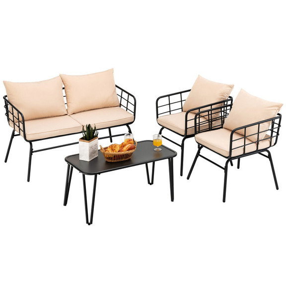 Costway 03612854 4 Pieces Patio Furniture Set with...