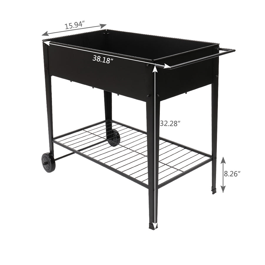 ES Raised Planter Box with Legs Wheels Garden Bed Outdoor Elevated Growing Standing Bed for Vegetables Flower Herb Backyard Patio Balcony