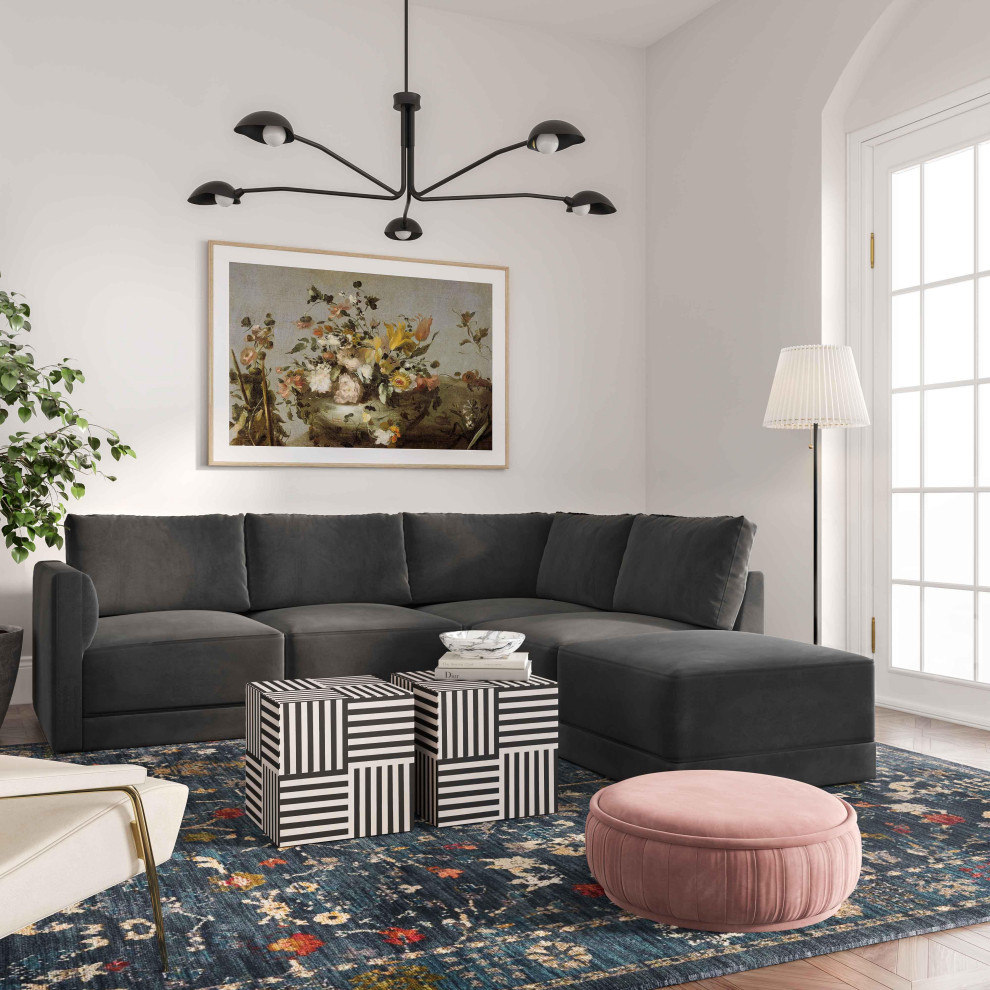 Willow Charcoal Modular RAF Sectional   Transitional   Sectional Sofas   by First of a Kind USA Inc  Houzz