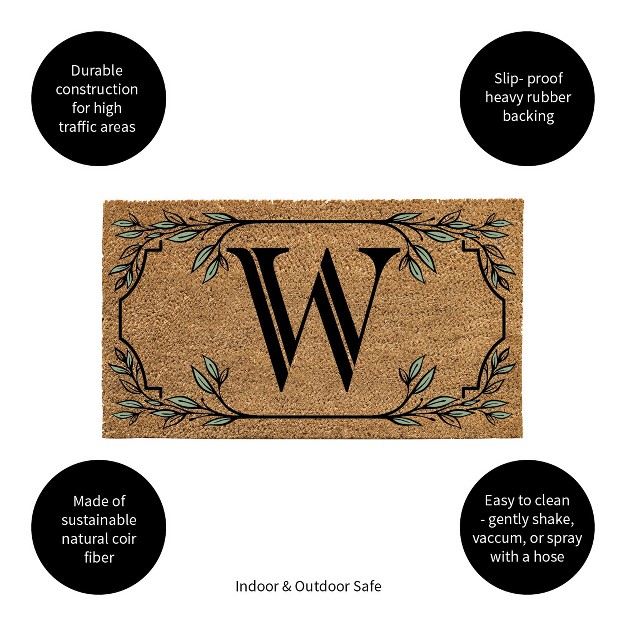 X 16 quot Monogram Coir Mat Letter quot w quot