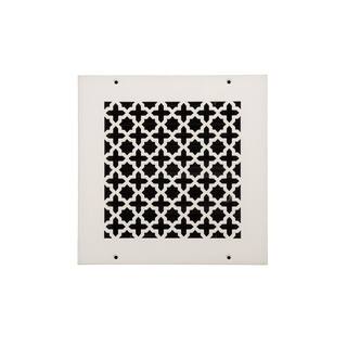 SteelCrest Victorian 8 in. x 8 in. WhitePowder Coat Steel WallCeiling Vent with Opposed Blade Damper TVI8X8SWHH