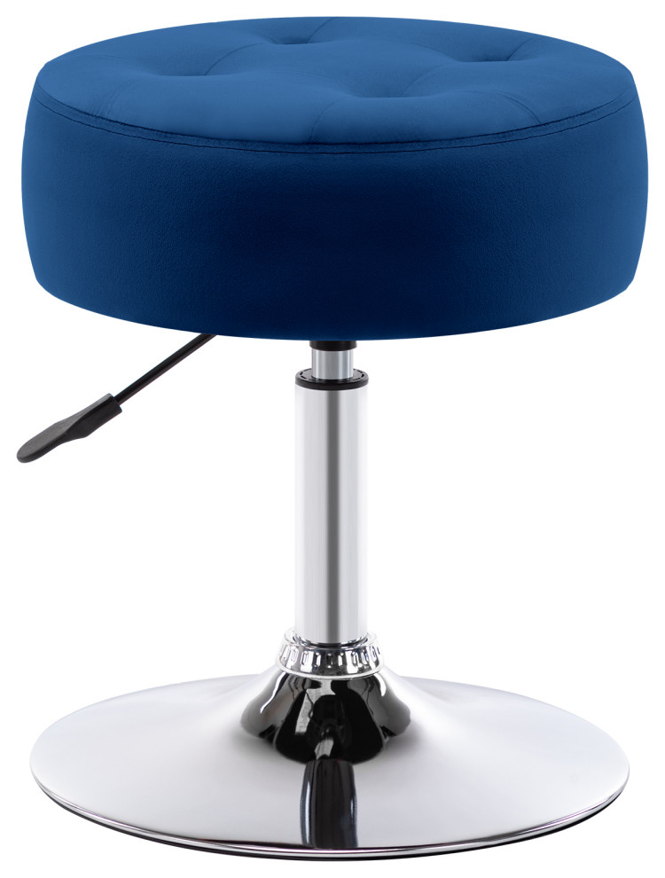 Round Swivel Velvet Vanity Stool   Contemporary   Vanity Stools And Benches   by Duhome inc  Houzz