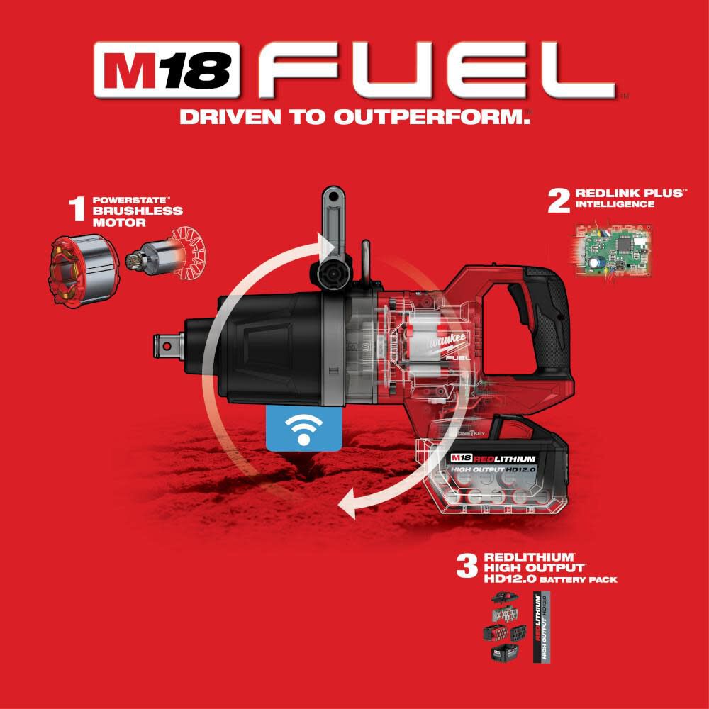 MW M18 FUEL 1 in. D-Handle High Torque Impact Wrench with ONE-KEY Kit 2868-22HD from MW