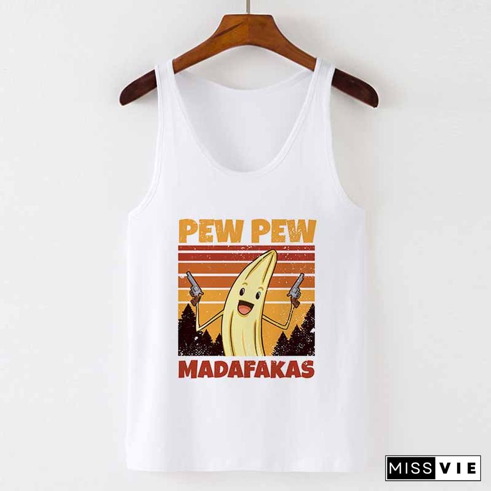 Camisole Sexy Vest Tank Tops Murderous Black Cat With Gun Funny Pew Pew Madafakas Print Women Sleeveless Halloween T Shirt